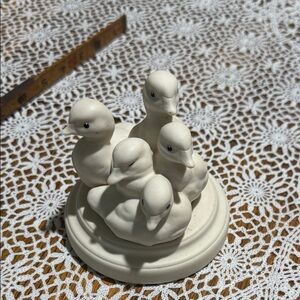 White Ceramic Duck Figurine holland mold vintage